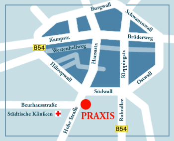 Anfahrt zur Praxis Hohe Str 10 44145 Dortmunf
